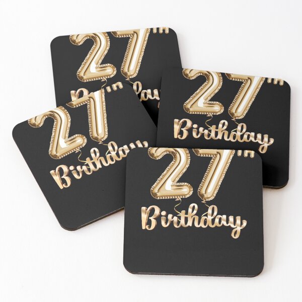 Item preview, 27th Birthday Gifts - Party Balloons Gold designed and sold by betternotes.