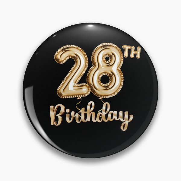 Item preview, 28th Birthday Gifts - Party Balloons Gold designed and sold by betternotes.