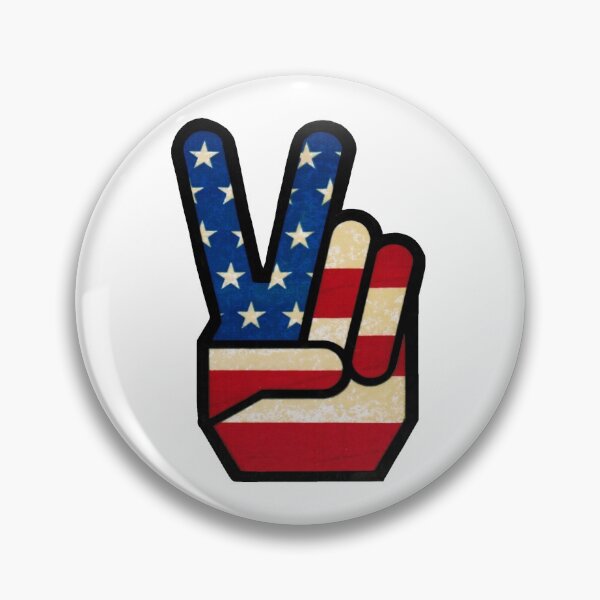 Item preview, Vintage Peace Sign Fingers American Flag designed and sold by hilda74.