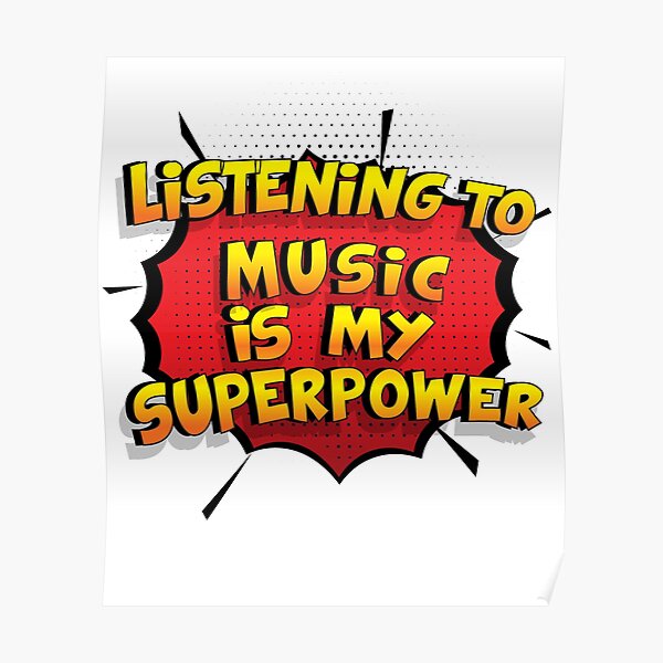 Listening To Music est mon cadeau super design Listening To Music dr�le Poster