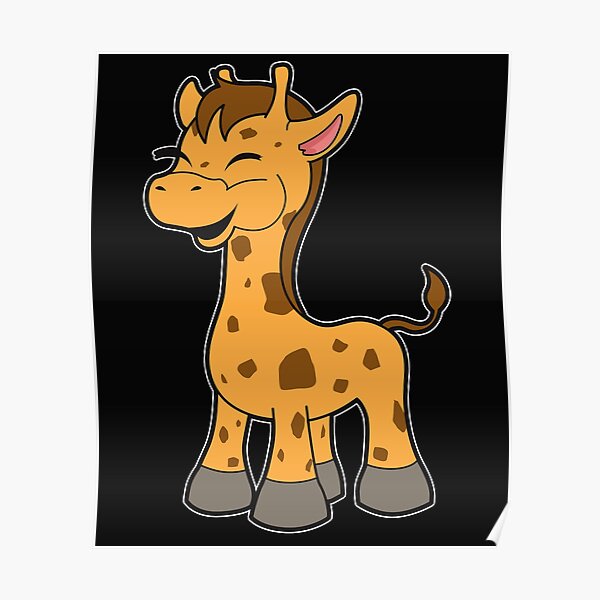 Poster Bebe Girafe Avec Maman Par Imutobi Redbubble