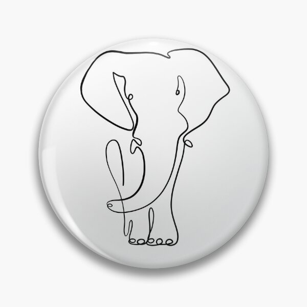 Item preview, Elephant line drawing in black designed and sold by SibMa.