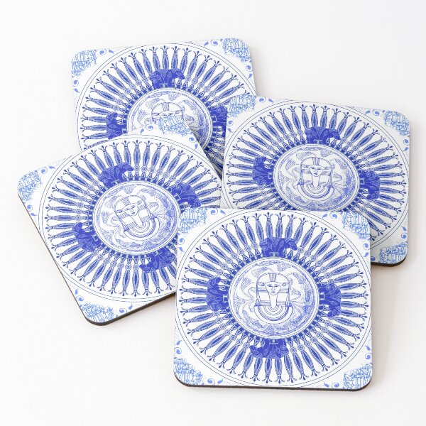 Item preview, Egyptian Blue and White Hathor (SPODE INSPIRED) designed and sold by Curtis Ryan Woodside Productions.