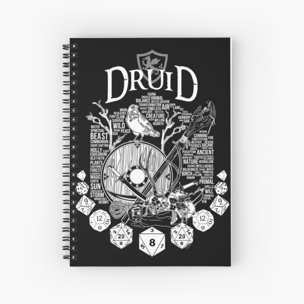 RPG Class Series: Druid - White Version Spiral Notebook