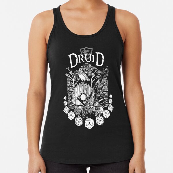 RPG Class Series: Druid - White Version Racerback Tank Top