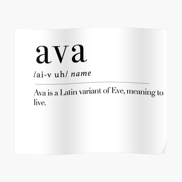 "Ava name meaning" Poster for Sale by maxchmz Redbubble
