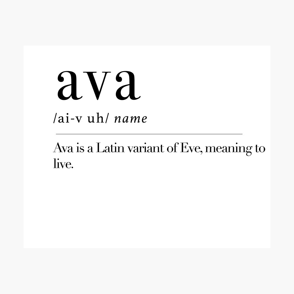 Ava Name Meaning Poster By Maxchmz Redbubble