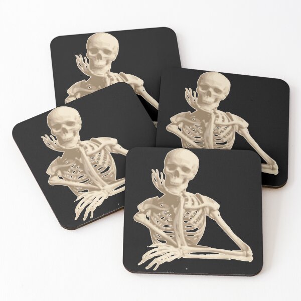 Item preview, White Simple Funny Skeleton a Geeky Fine Art Sketch designed and sold by corner-shop.