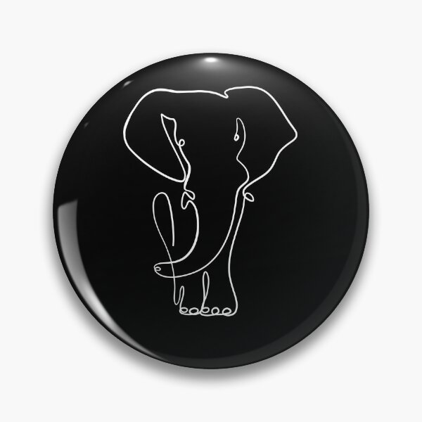 Item preview, Elephant line drawing in white designed and sold by SibMa.