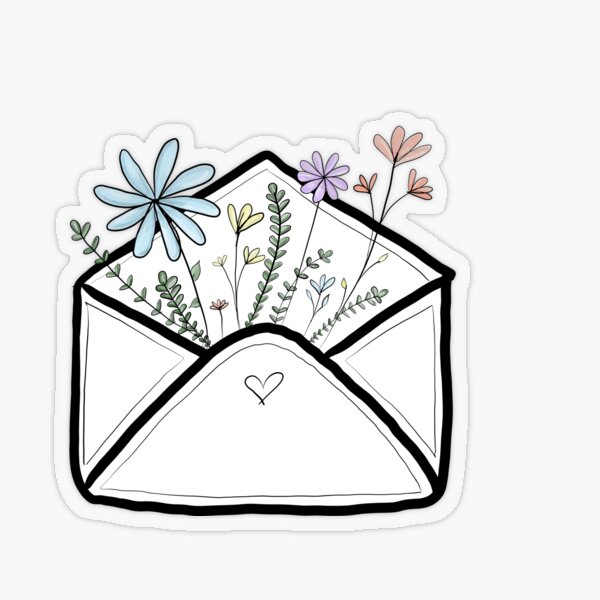 "Cute flower envelope " Sticker by Christiana122 Redbubble