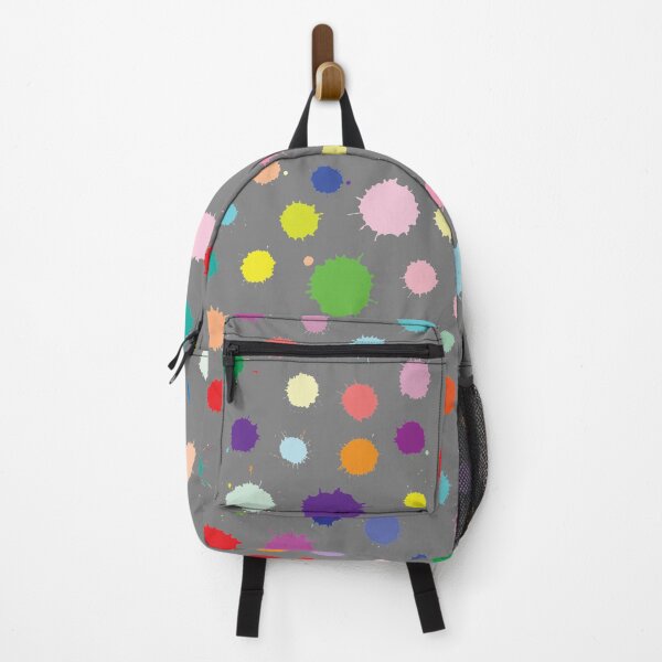 random drops of watercolor seamless pattern on a gray background Backpack