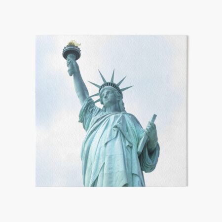 Impression Rigide Statue De La Liberte Noir Blanc Or New York Estampes Par Jalanphoto Redbubble