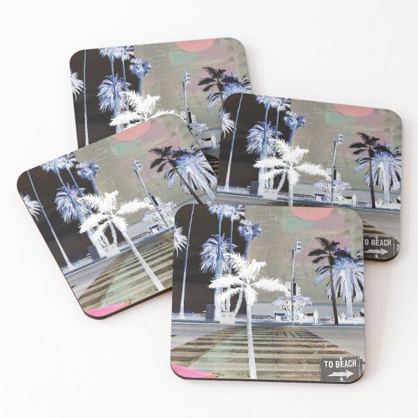 Item preview, Venice Beach Urban Pop Art California Retro Funky Vintage Palmtree Los Angeles City Modern Art Collage designed and sold by ExquisiteShots.