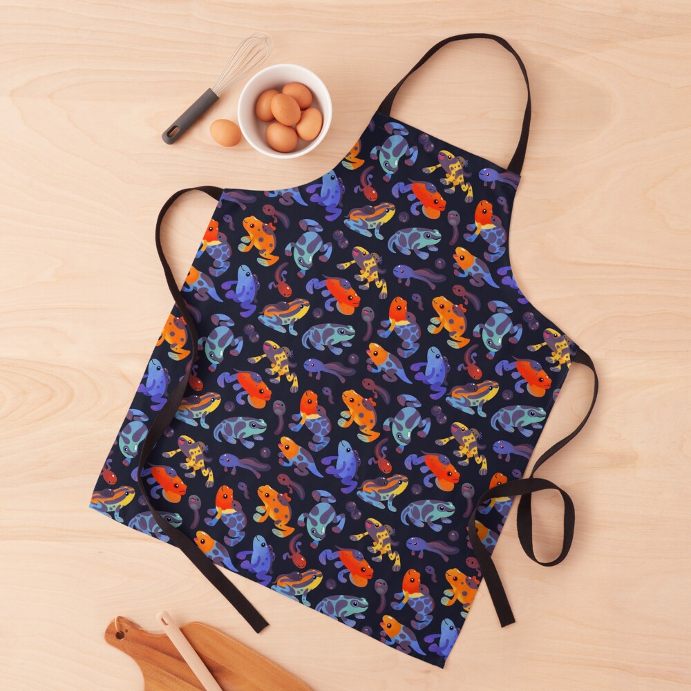 Poison dart frogs - dark Apron