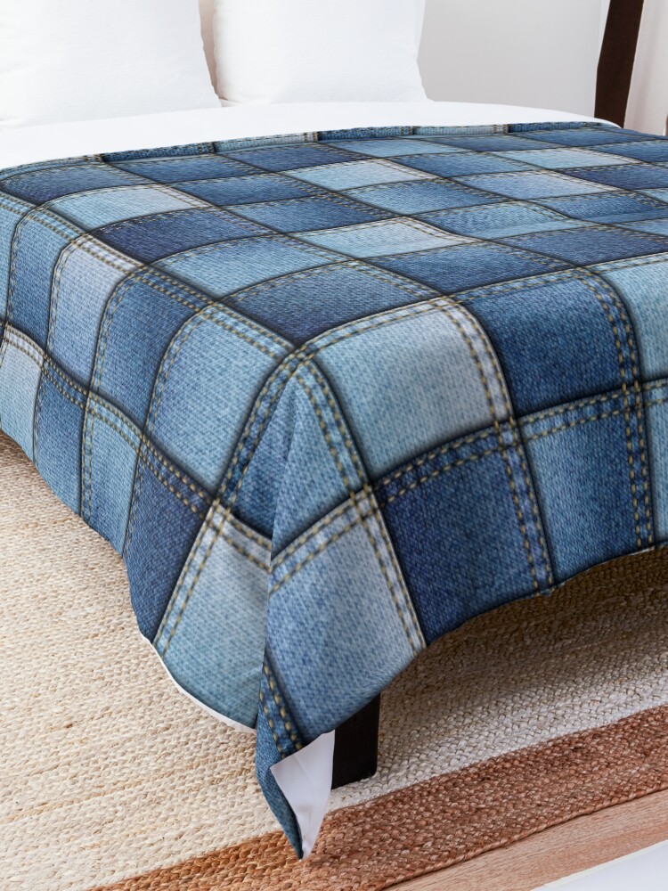 "Patchwork of Jeans fabric" Comforter by tkdesignThings Redbubble