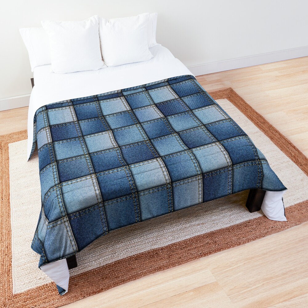 "Patchwork of Jeans fabric" Comforter by tkdesignThings Redbubble