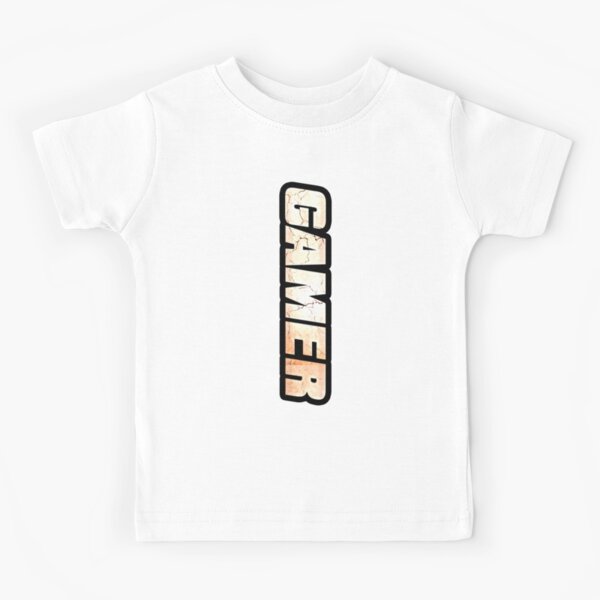 Gamer Holographic Typography Kids T Shirt By Infdesigner Redbubble - roblox fan kids t shirt by infdesigner redbubble