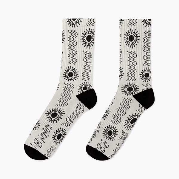Item preview, Sun and water minimal line art pattern - black lines on neutral designed and sold by misentangled.