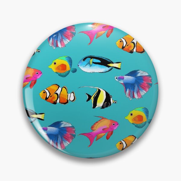 Item preview, Tropical fish collection clownfish bannerfish goldfish bettafish pacific blue tangfish designed and sold by RoyaleBlue.