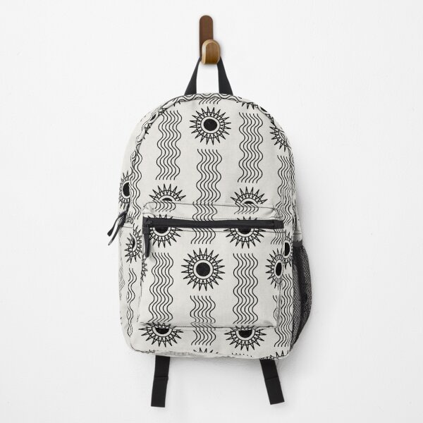 Item preview, Sun and water minimal line art pattern - black lines on neutral designed and sold by misentangled.