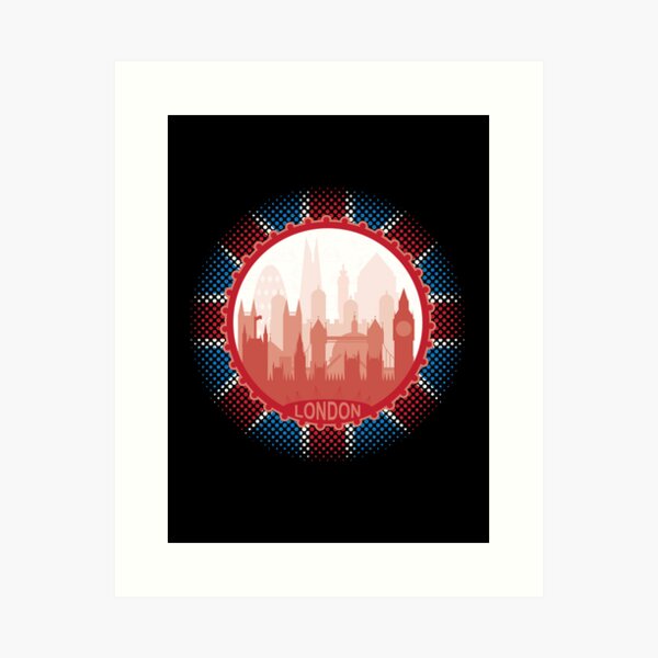 London City Skyline - black Art Print