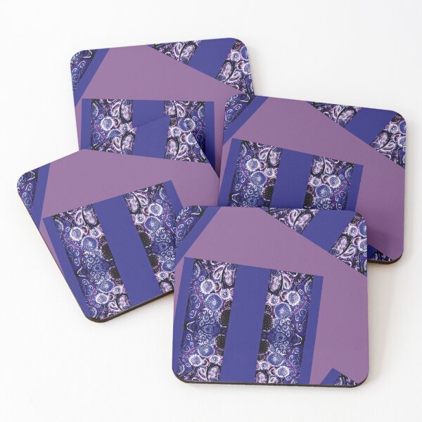 Item preview, blue floral squared dancing in a sea of mauve designed and sold by Nickdavisinghe.