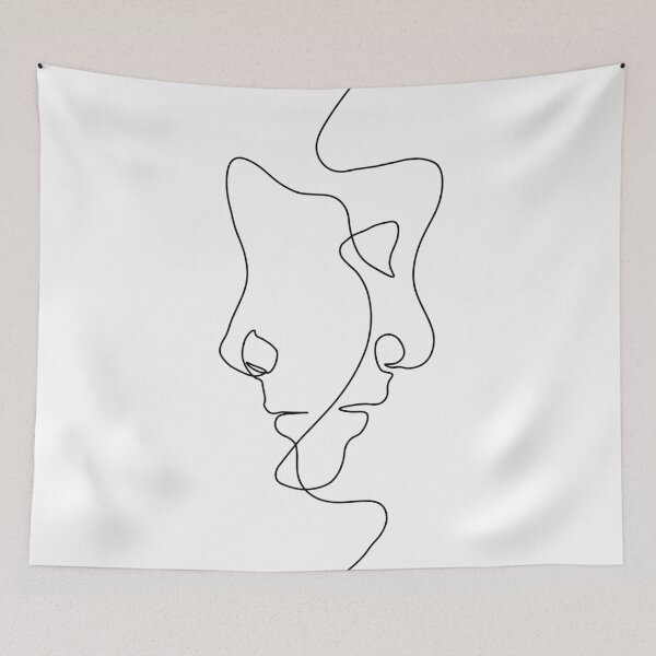 Item preview, Couple face one line minimal art designed and sold by Shoganaai.