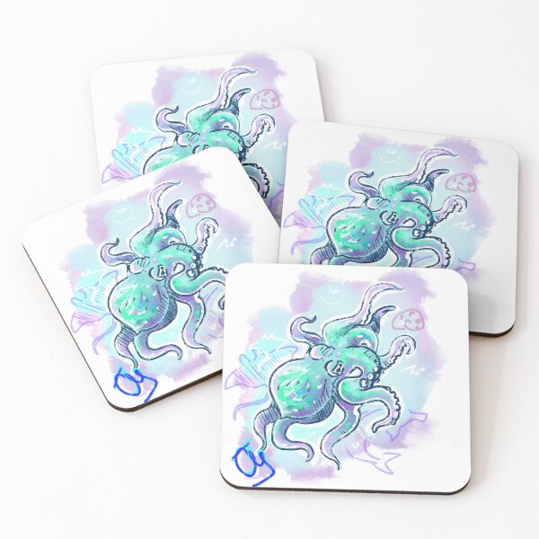 Item preview, Neon Cyan Octopus designed and sold by DuskyDraws477.