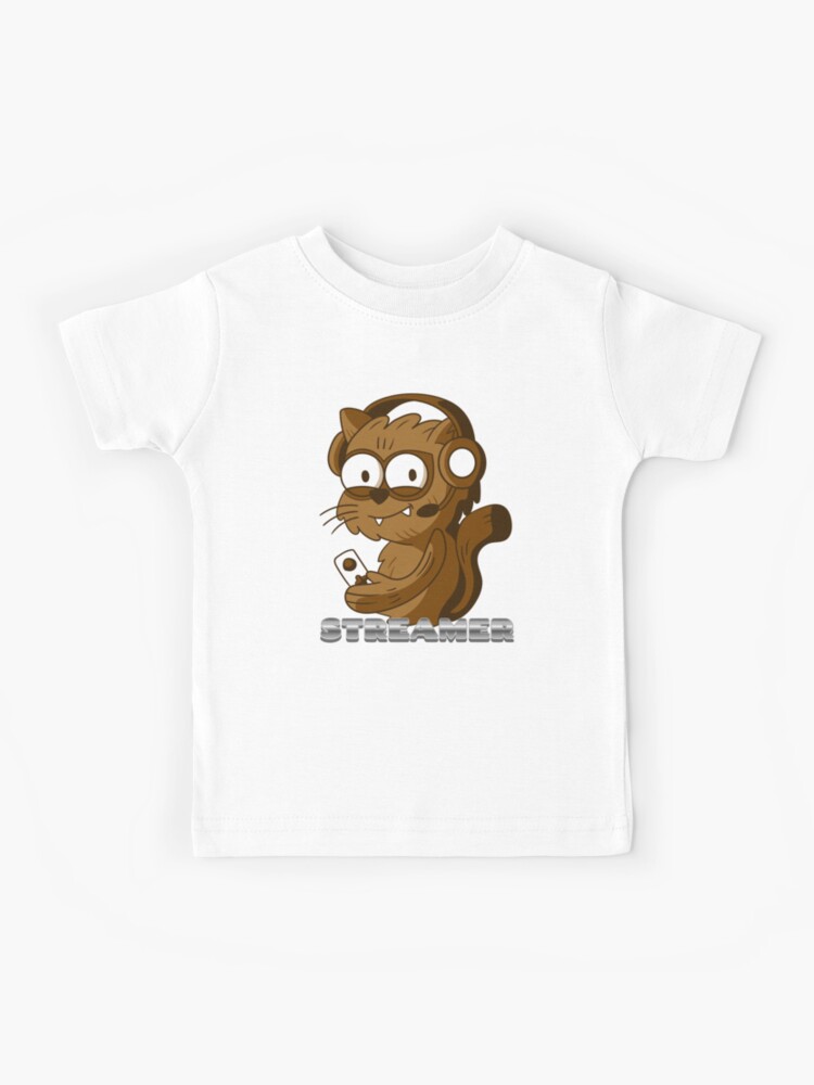 T Shirt Enfant Vieux Chat Avec Un Casque Streamer Streamer Gamer Gamer Logo Personnage Equipe Rpg Cadeaux Par Lunabetojerico Redbubble