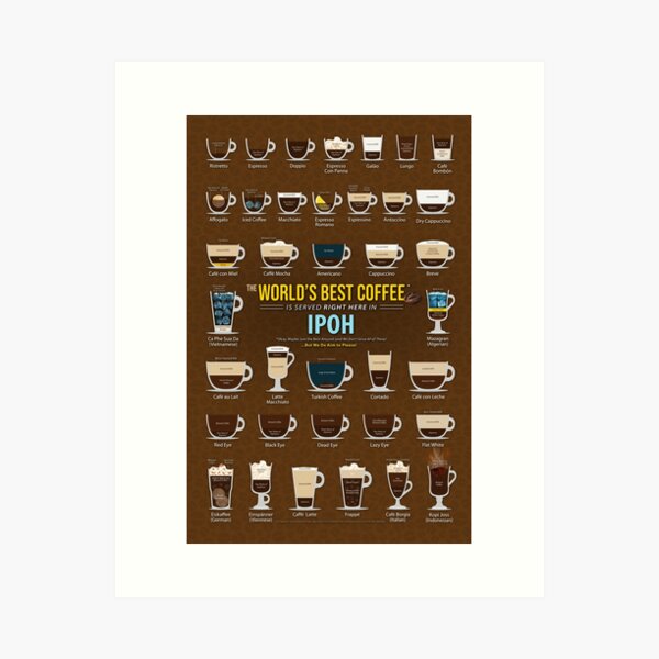 Item preview, Ipoh, Malaysia, Perak Coffee Types Chart designed and sold by Coffee-Meme.