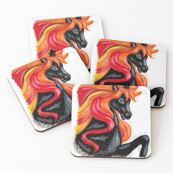 Item preview, Horse Black Red Orange Yellow main  designed and sold by Kimber Nova.