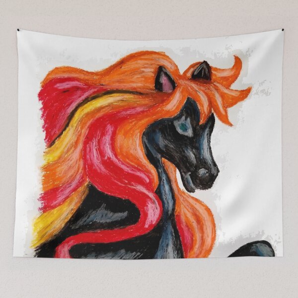 Item preview, Horse Black Red Orange Yellow main  designed and sold by Kimber Nova.