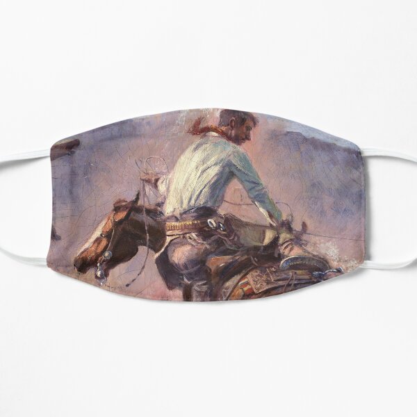 Charles M Russell - Wild Horse Hunters Detail 1 of 2 Mask
