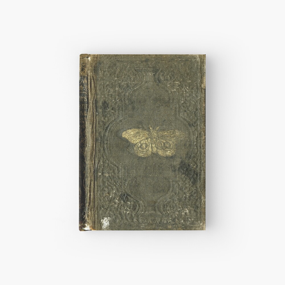 Antique Journal / Spellbook, Golden moth Hardcover Journal