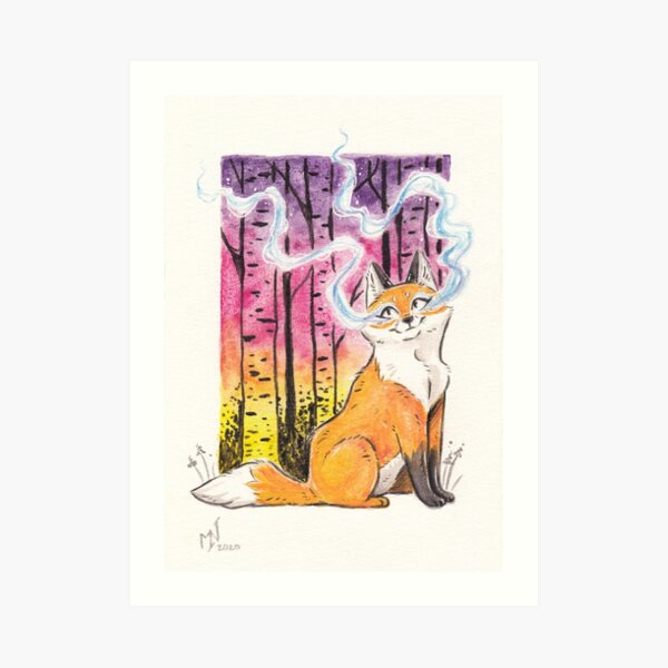 Magical Fox Familiar Art Print