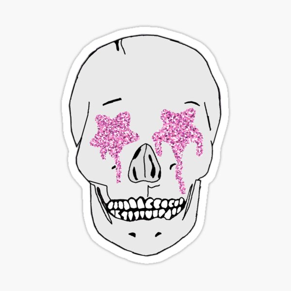 Silver Skulls Sparkly Stickers