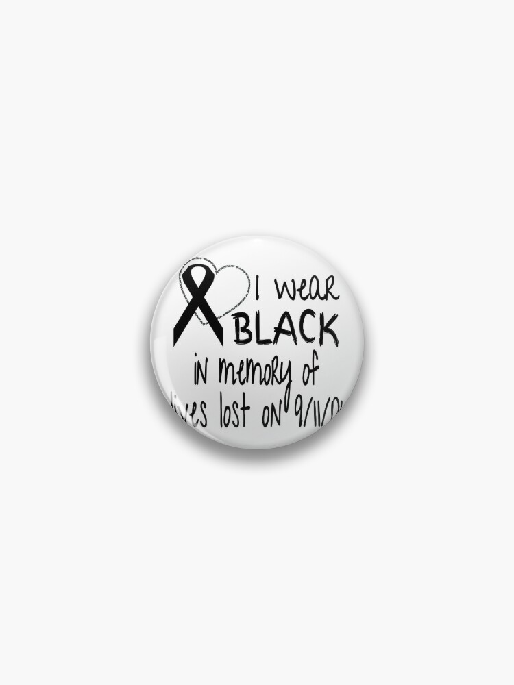 Black Awareness Ribbon Pin V1 9/11,mourning, Remembrance, Melanoma