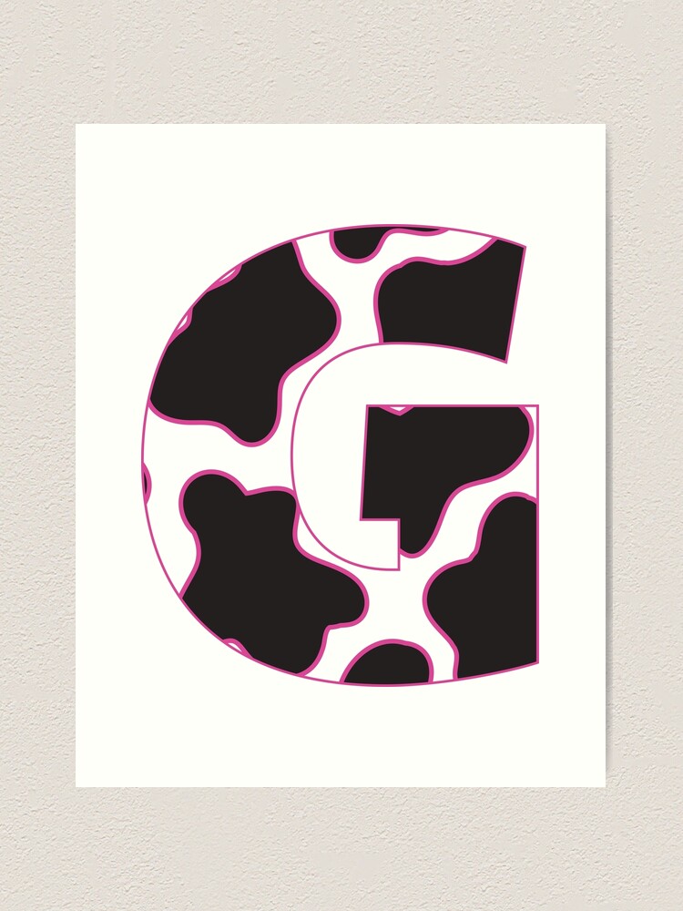 cow print letter L Art Print for Sale by keeganemma