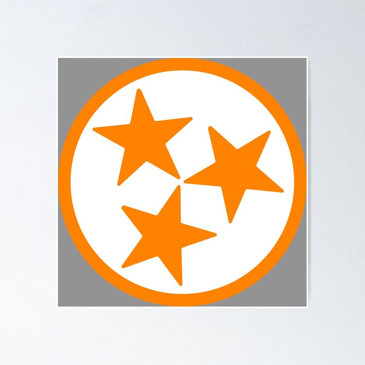 White & Orange Tri-Star | Sticker