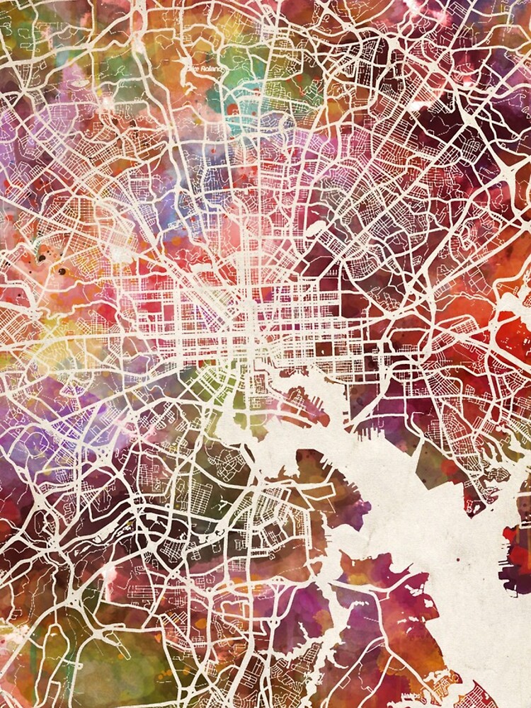 Thumbnail 4 of 4, iPhone Case, Baltimore map designed and sold by MapMapMaps.