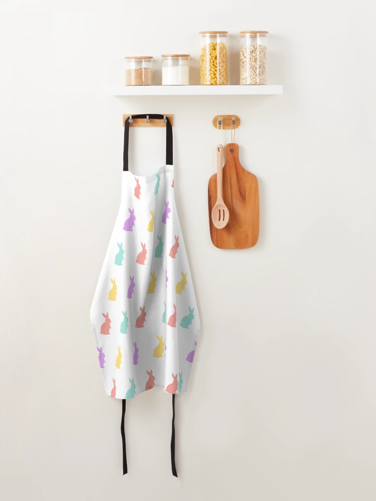 Thumbnail 4 of 6, Apron, Pastel Rabbit Pattern designed and sold by Design Minds Boutique.