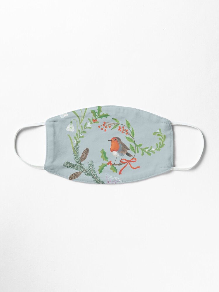 Alternate view of Christmas Chintz with Robin - Traditional chintz by Cecca Designs Mask