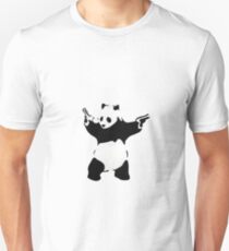 Banksy Panda With Handguns Unisex T-Shirt