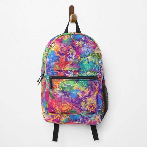 Item preview, Psychedelic Dropcloth Rainbow Colored Paint Splatters Digital Painting designed and sold by Nicolette Olivier.