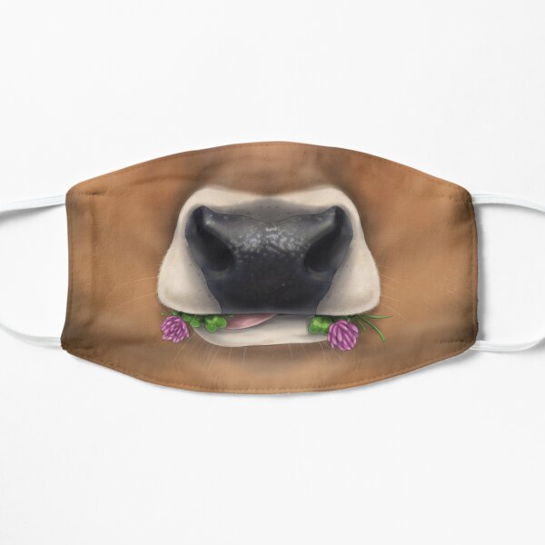 Dairy Cow Face with Clover Flat Mask
