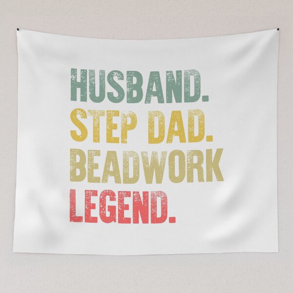 Item preview, Funny Men Vintage T Shirt Husband Step Dad Beadwork Legend designed and sold by Bendthetrend.