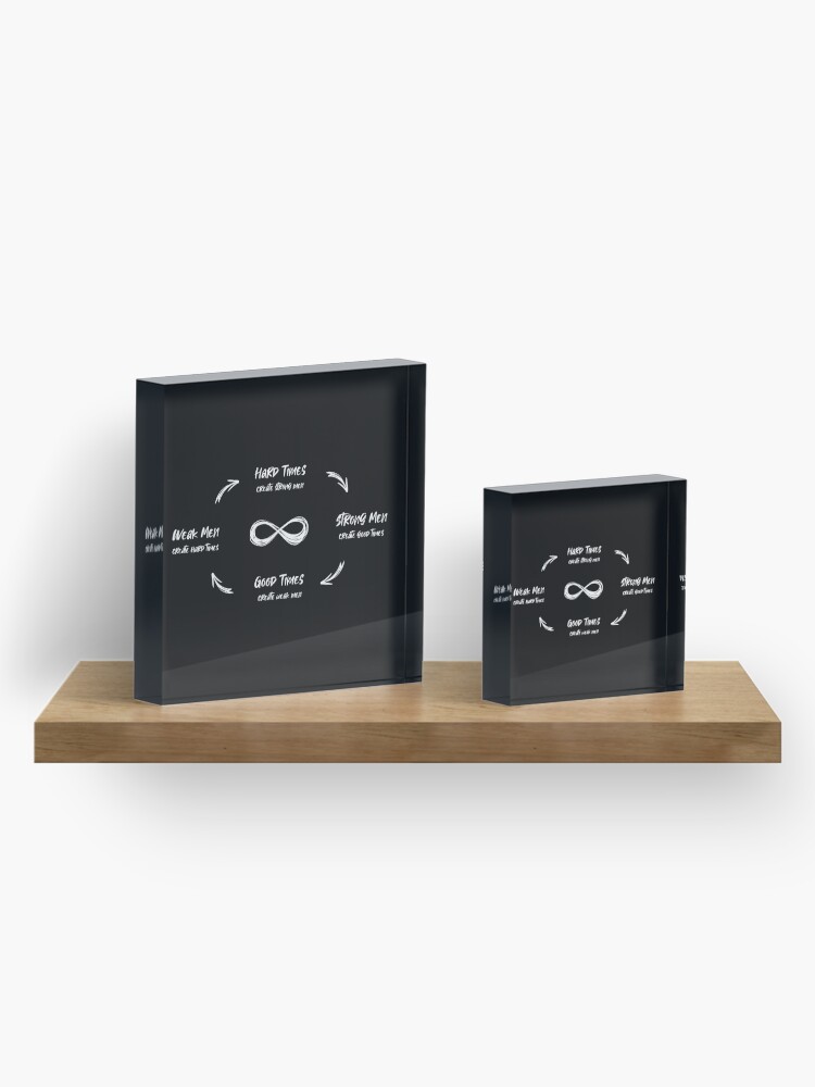 Alternate view of Hard times create strong men Acrylic Block
