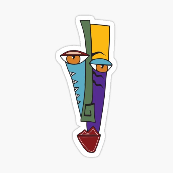Item preview, colorful face in cubist style designed and sold by esteriito.