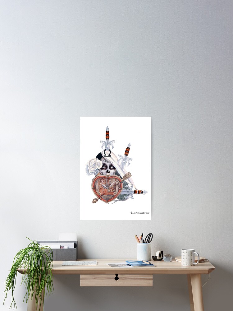 Thumbnail 2 of 3, Poster, Three of Swords - Tres de Espadas designed and sold by tarotmuertos.