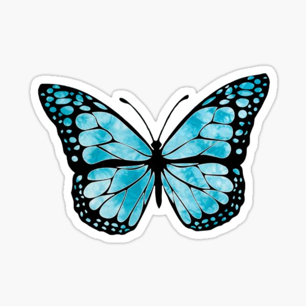 Blue Tie Dye Butterfly Sticker for Sale by Natalie Wilson